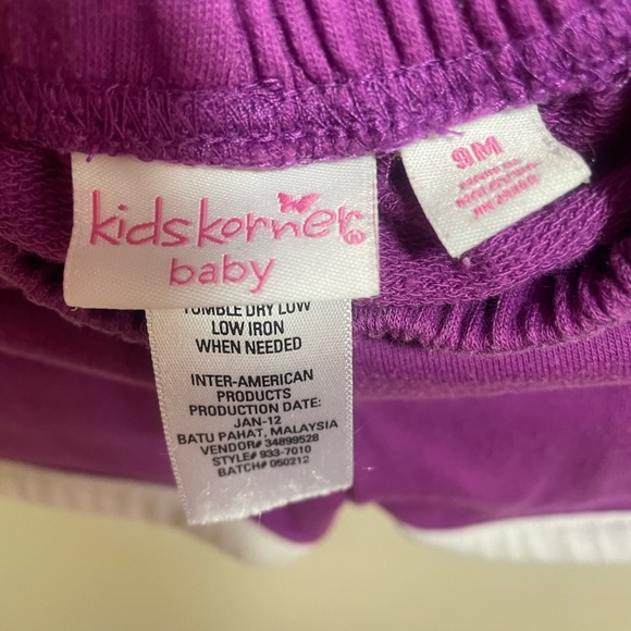 2/$10 Sale! Kids Korner Purple Tank Top and Shorts Set Size 9 Months - Picture 9 of 11